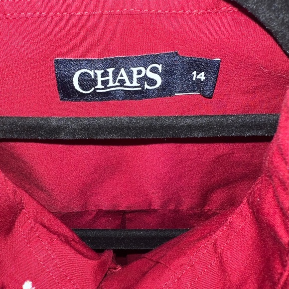 Chaps Boys Dark Red Button-Down Shirt - Picture 3 of 3